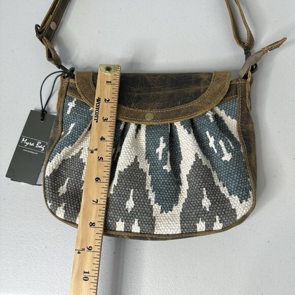 Myra Seeker Shoulder Bag Canvas Leather Brown - Picture 6 of 8